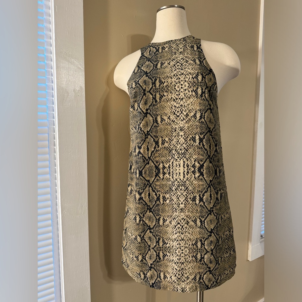 Small Olivaceous Boutique Mini Sleeveless Snakeskin Dress